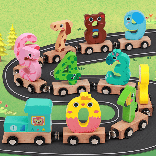 TREN MAGNETICO DE NUMEROS MONTESSORI